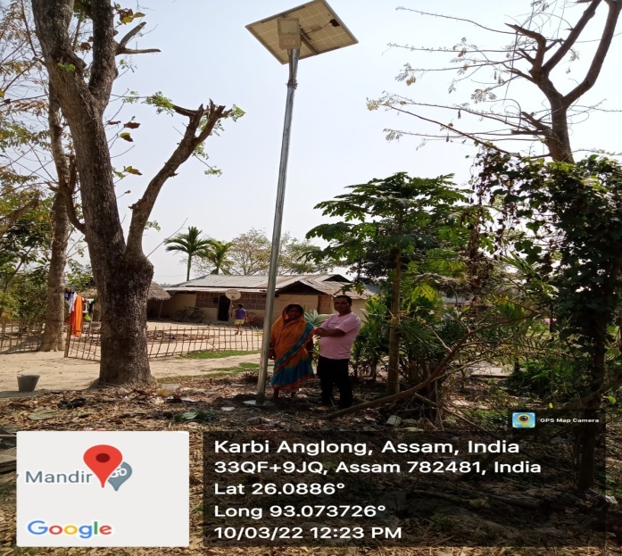 Installation of Solar Street Light at Miribali Village
