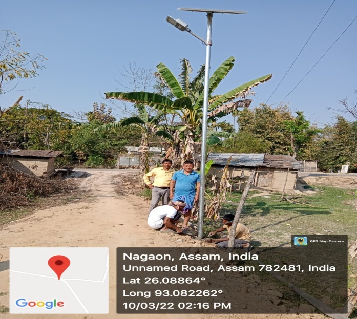 Installation of Solar Street Light at Miribali Village