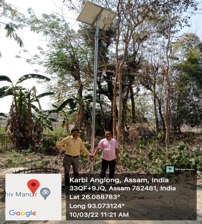 Installation of Solar Street Light at Miribali Village
