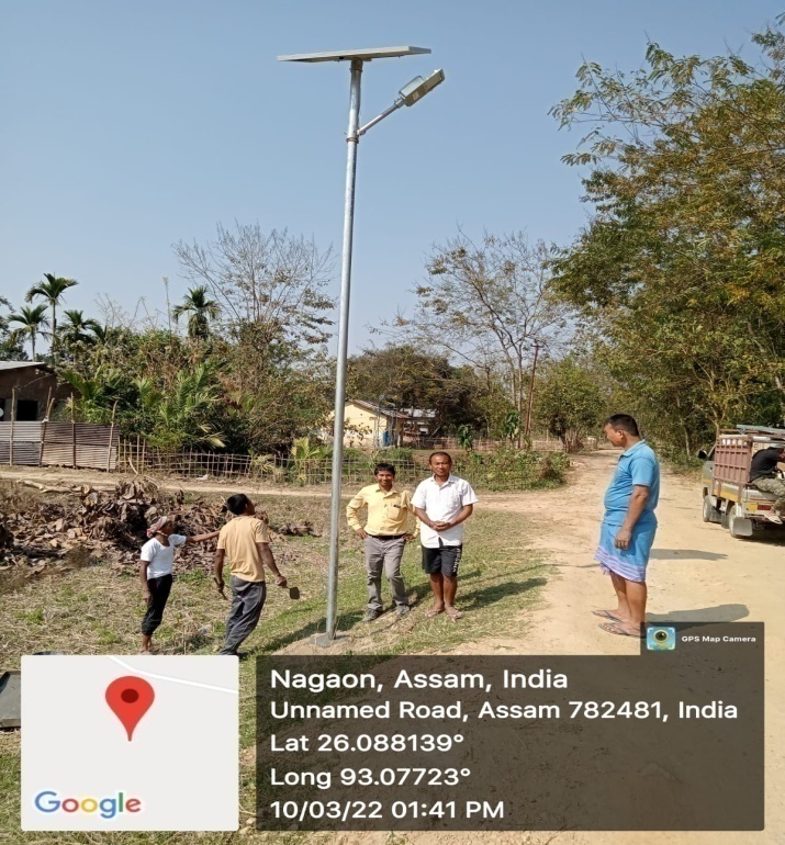 Installation of Solar Street Light at Miribali Village
