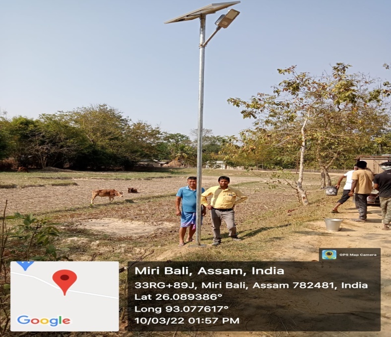 Installation of Solar Street Light at Miribali Village