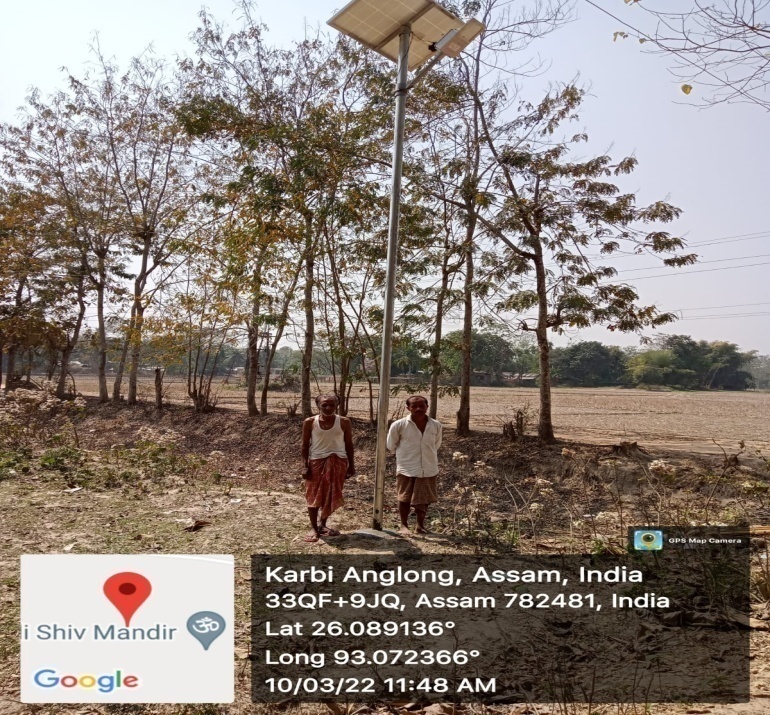 Installation of Solar Street Light at Miribali Village
