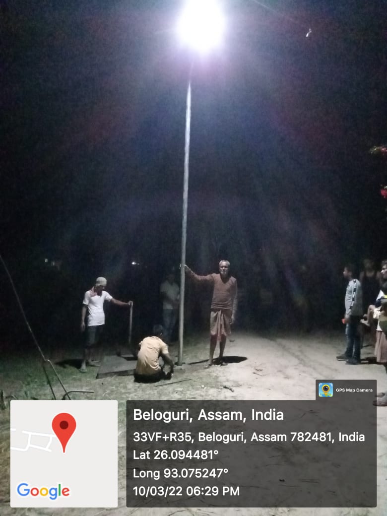 Installation of Solar Street Light at Naya Danga Village