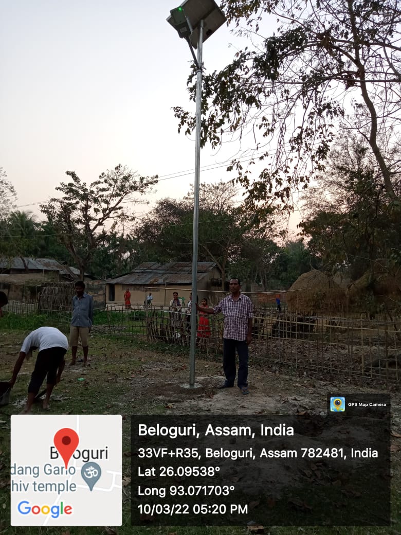 Installation of Solar Street Light at Naya Danga Village