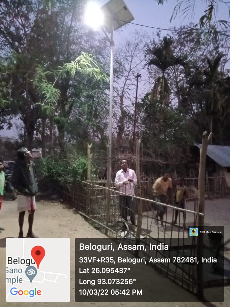Installation of Solar Street Light at Naya Danga Village