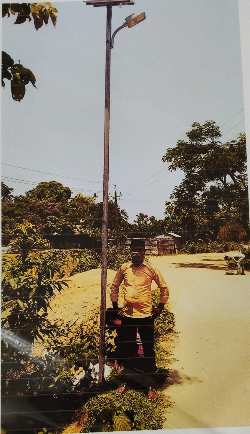 Installation of 15 nos of solar street light of 20v 40WP eac