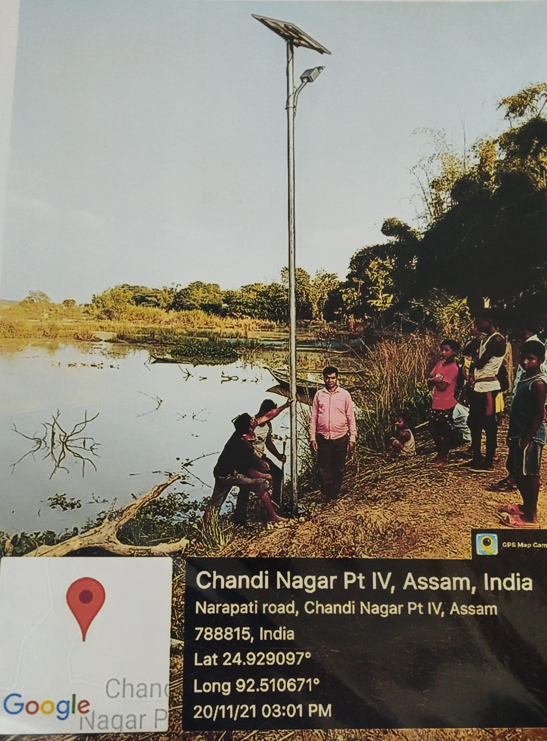 Installation of 15 Nos of Solar Street Light of 20 V 40WP each.