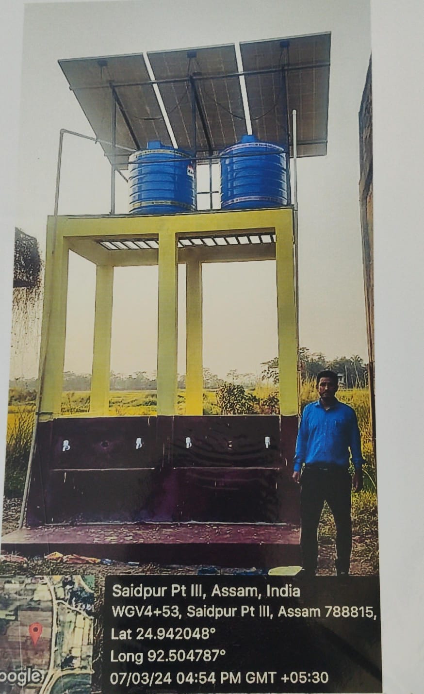 Installation of Solar water facility with electrification at Kalibari LP School.