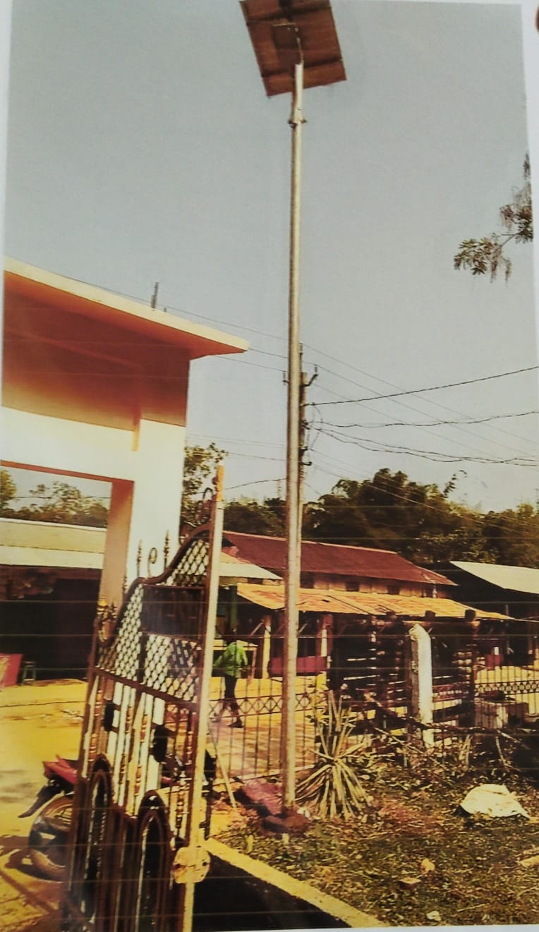 Installation of 15 nos of solar street light of 20v 40WP each.