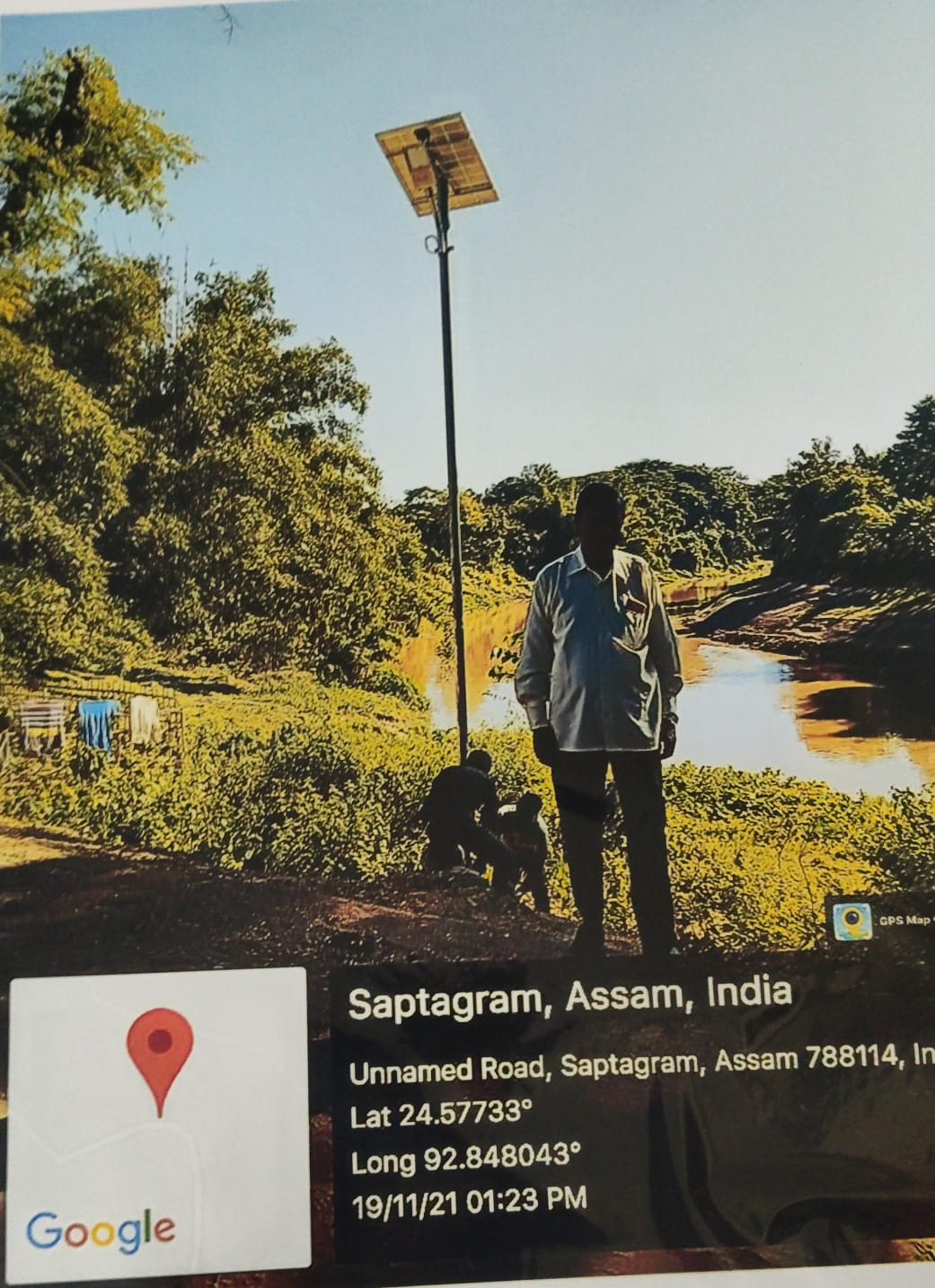 Installation of 15 Nos of Solar Street Light of 20 V 40WP each.