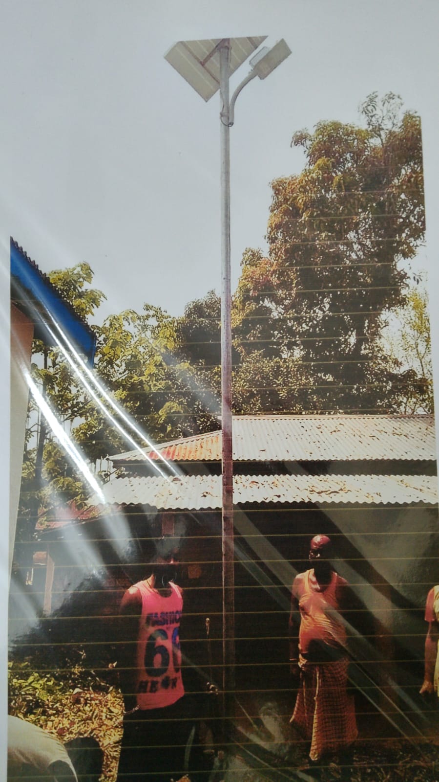 Installation of 15 nos of solar street light of 20v 40WP each.