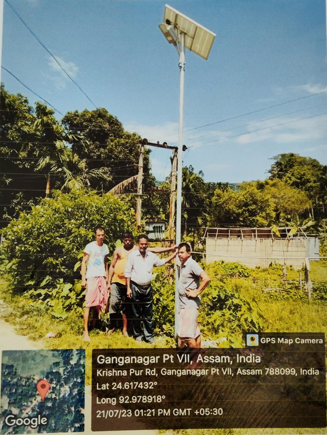 15 nos of solar street light @ Rs 40000 each is required for lightening of the internal roads of the village