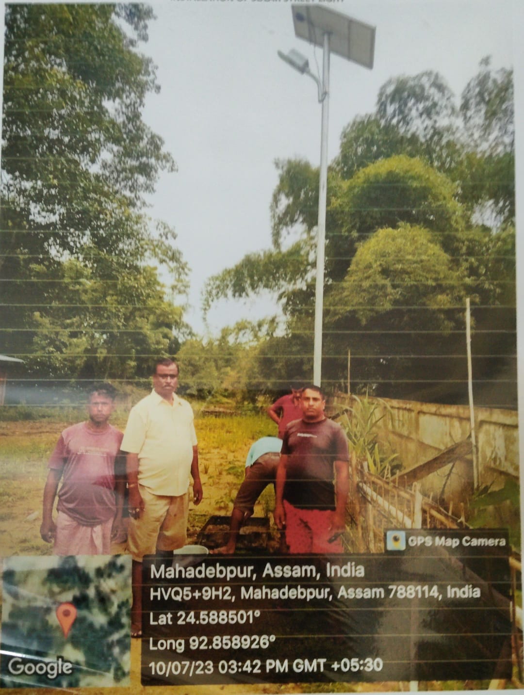 15 nos of solar street light @ Rs 40000 each is required for lightening of the internal roads of the village