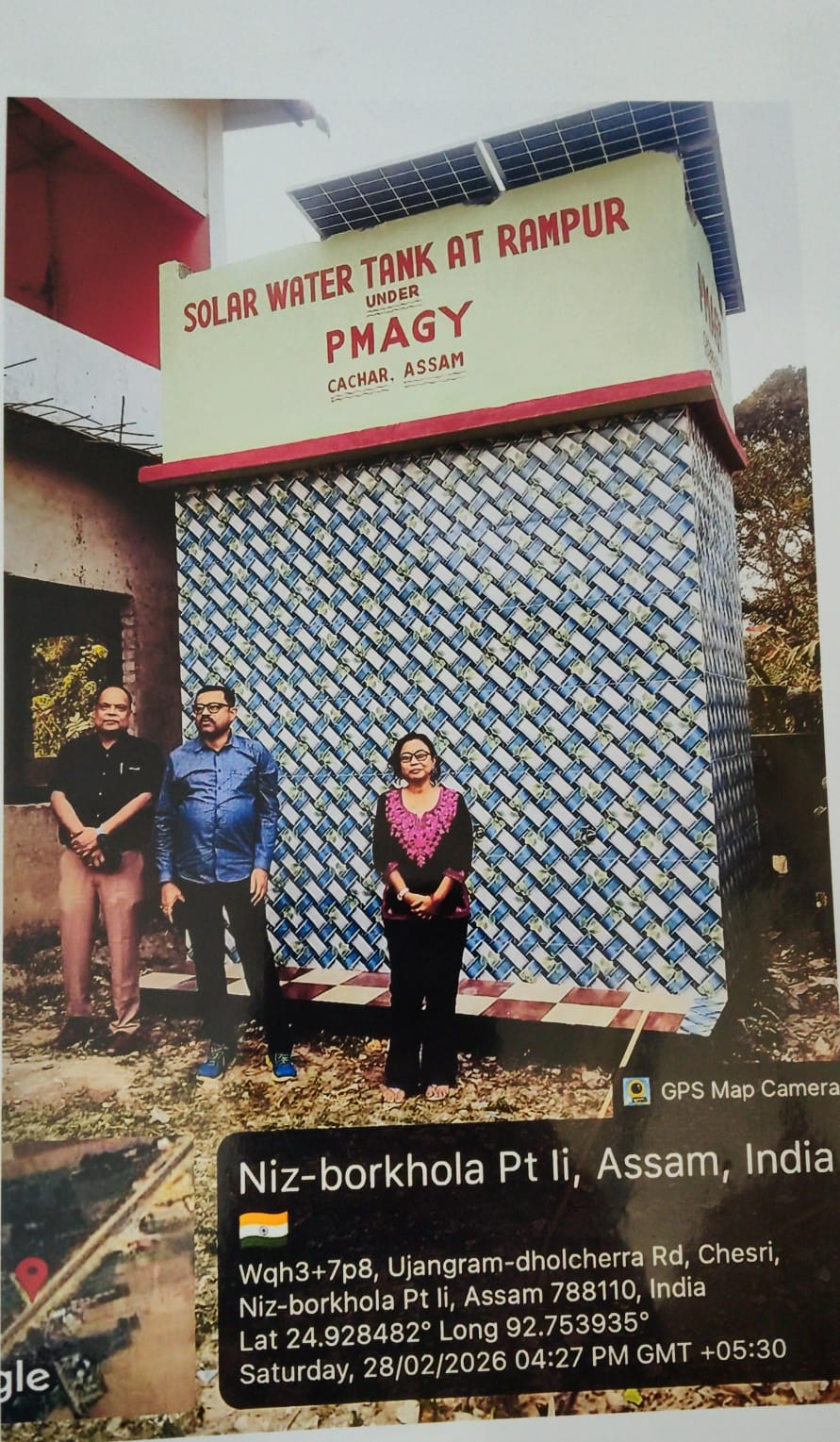 Const of Solar Water Tank at Rampur Village