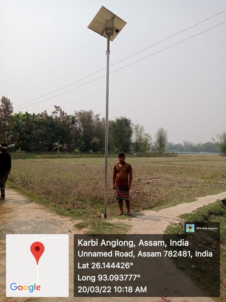 Installation of Solar Street Light at Uttar Borbil No.3